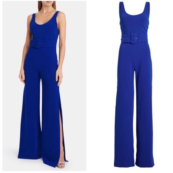 NWT Jonathan Simkhai Belted Crepe Wide
Leg Jumpsuit Royal Blue Size 2 - Picture 9 of 16